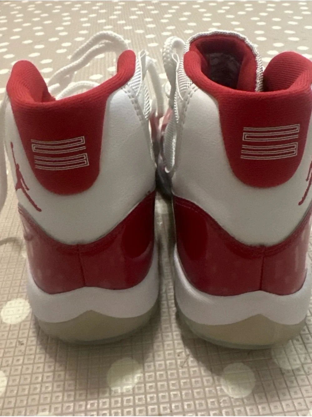 Jordan Men's Red and White Athletic Sneakers